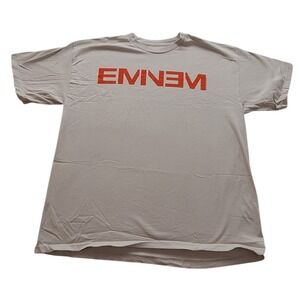 Eminem Graphic T-Shirt Gray Orange Logo Men's Short Sleeve Crewneck Casual